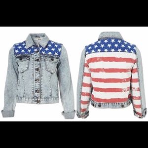 TopShop USA Flag Jean Jacket